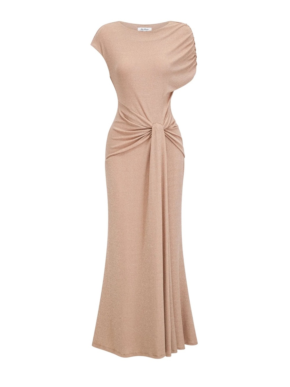 Knot-Front Maxi Dress in Nude